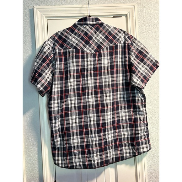 Wrangler Western Pearl Snap Shirt Mens XL Plaid Cowboy Rodeo Short Sleeve - Picture 3 of 3